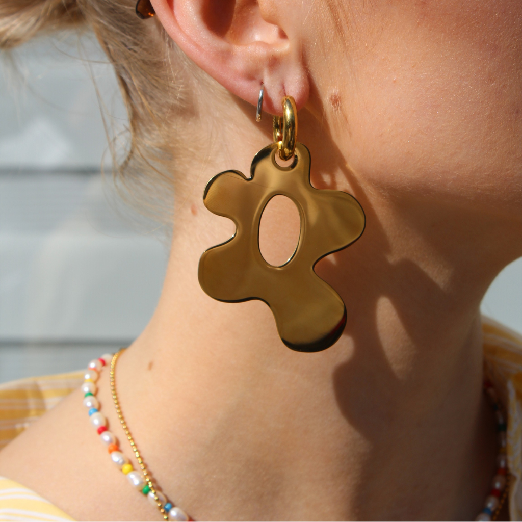 Wild Bloom Earrings Gold - Babs The Label