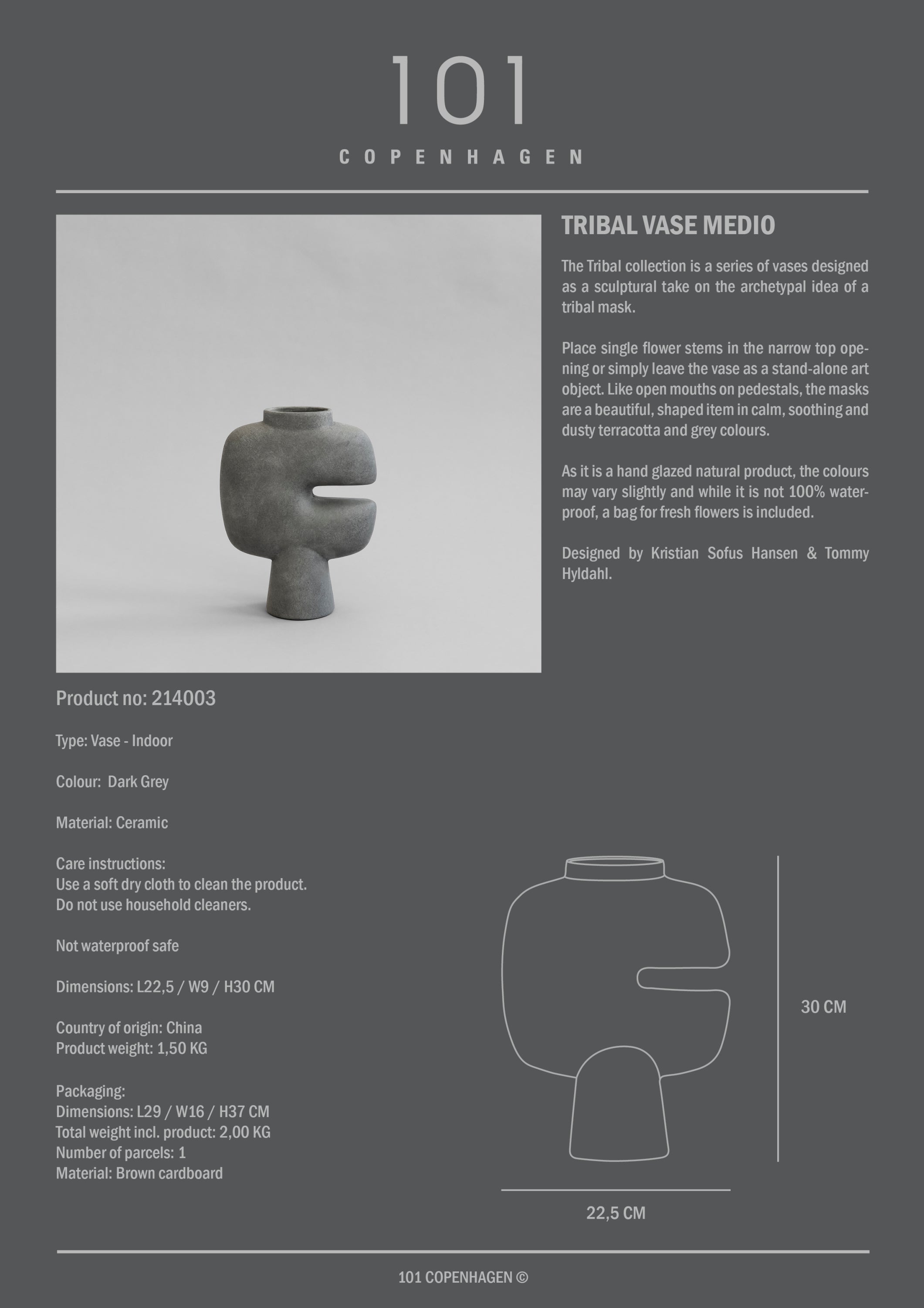 Tribal Vase Medio - Babs The Label