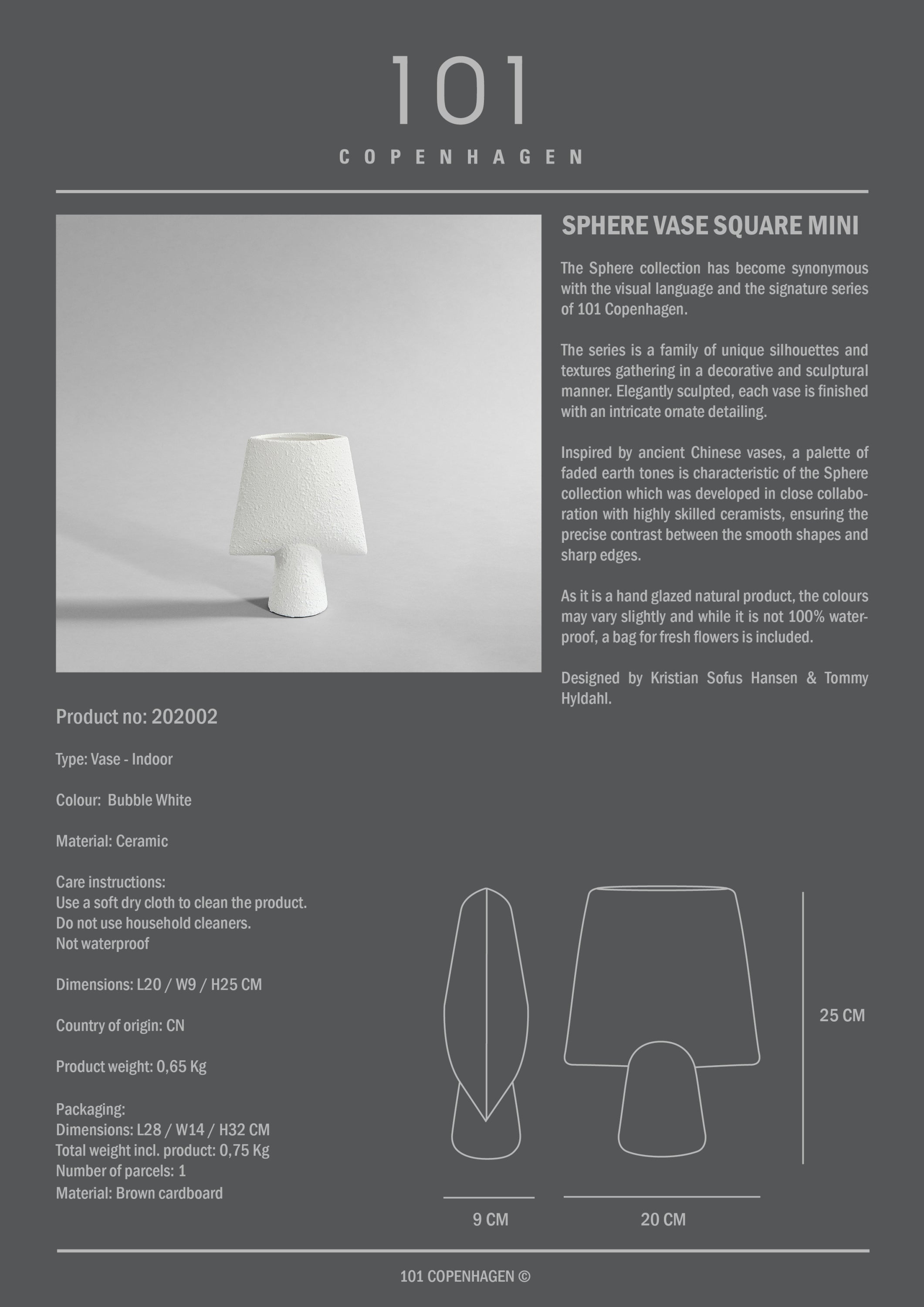 Sphere Vase Square Mini - Babs The Label